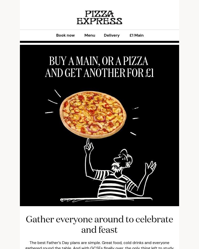 Screenshot of email sent to a Pizza Express Registered user