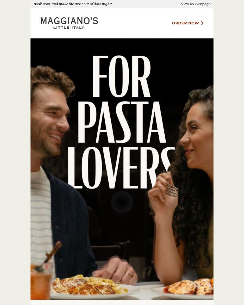 Screenshot of email sent to a Maggiano’s Little Italy Newsletter subscriber