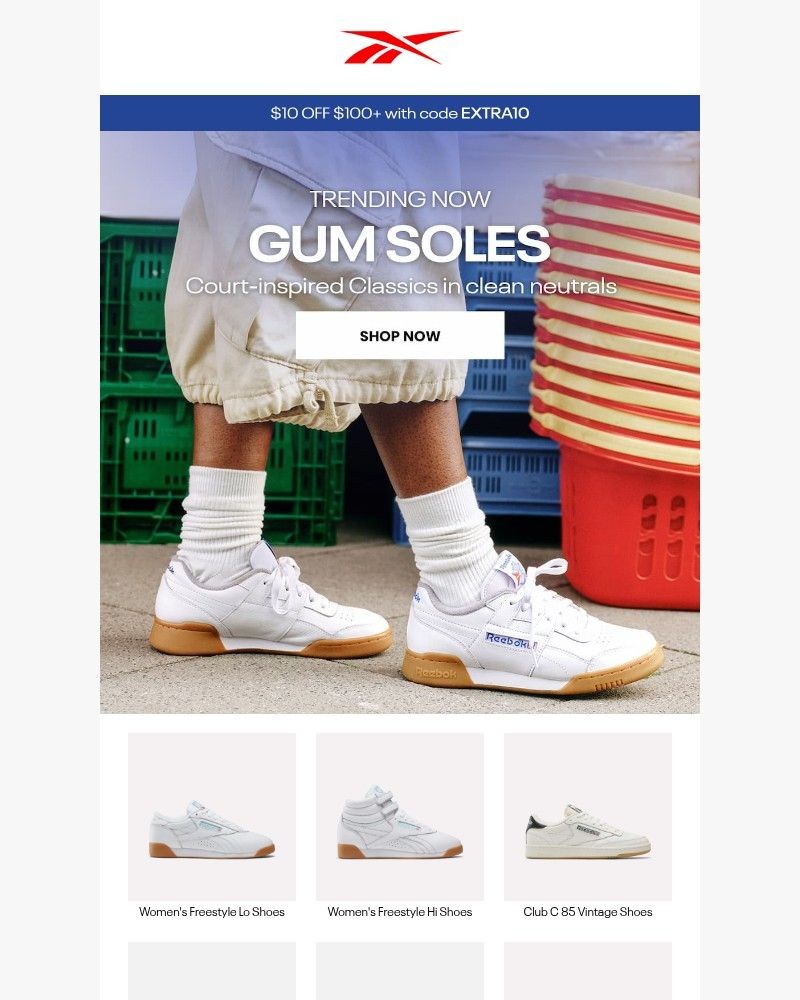 Screenshot of email sent to a Reebok Newsletter subscriber