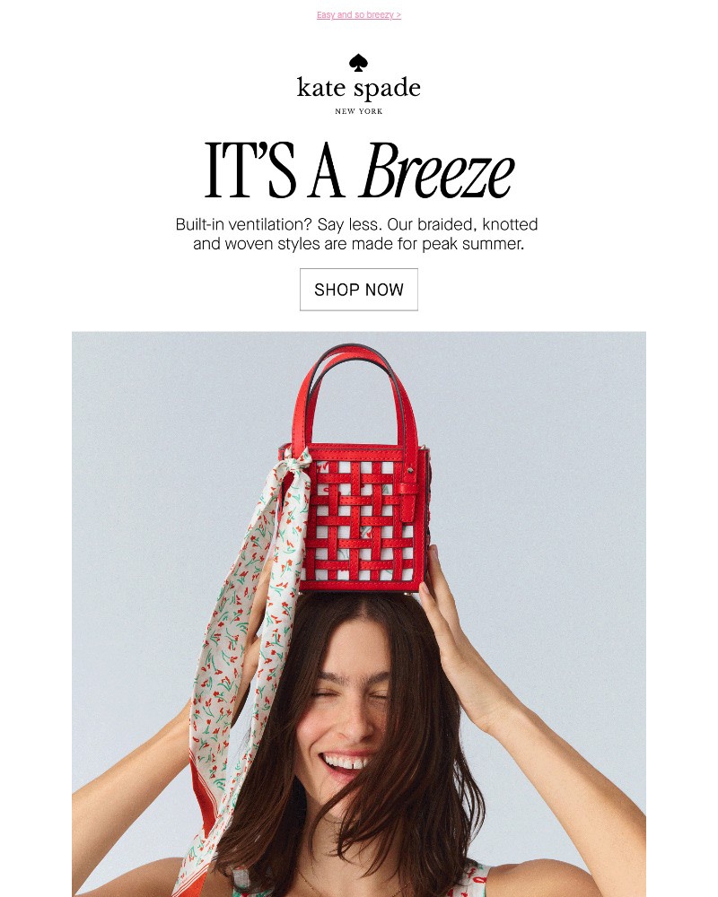 Screenshot of email sent to a Kate Spade Newsletter subscriber