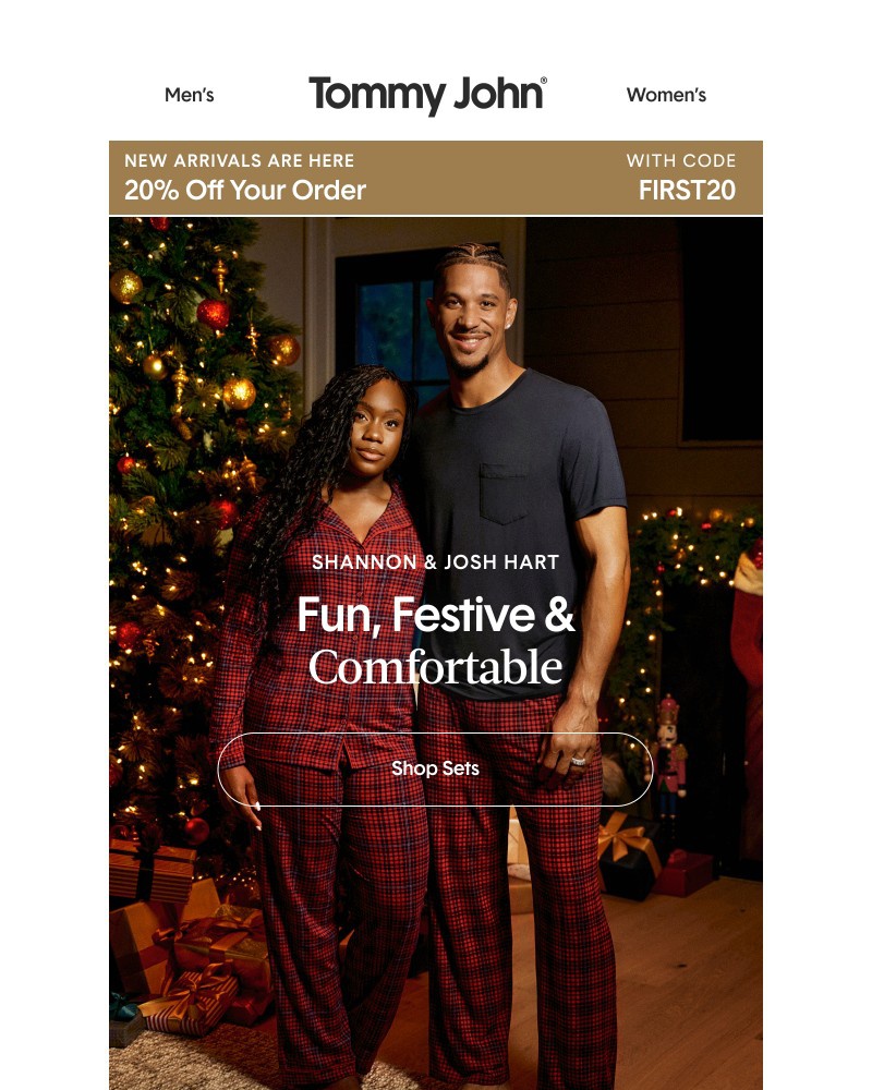 Screenshot of email sent to a Tommy John Newsletter subscriber