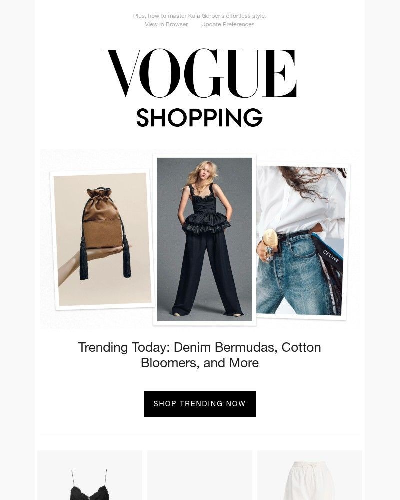 Screenshot of email sent to a Vogue Newsletter subscriber