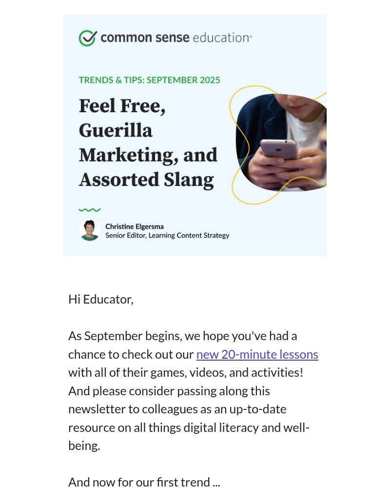 Screenshot of email with subject /media/emails/trends-tips-feel-free-guerilla-marketing-and-assorted-slang-6b6e63-cropped-19bafedf.jpg