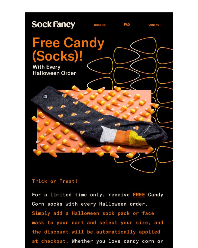 Screenshot of email with subject /media/emails/trick-or-treat-free-socks-for-halloween-f84a42-cropped-339329ae.jpg