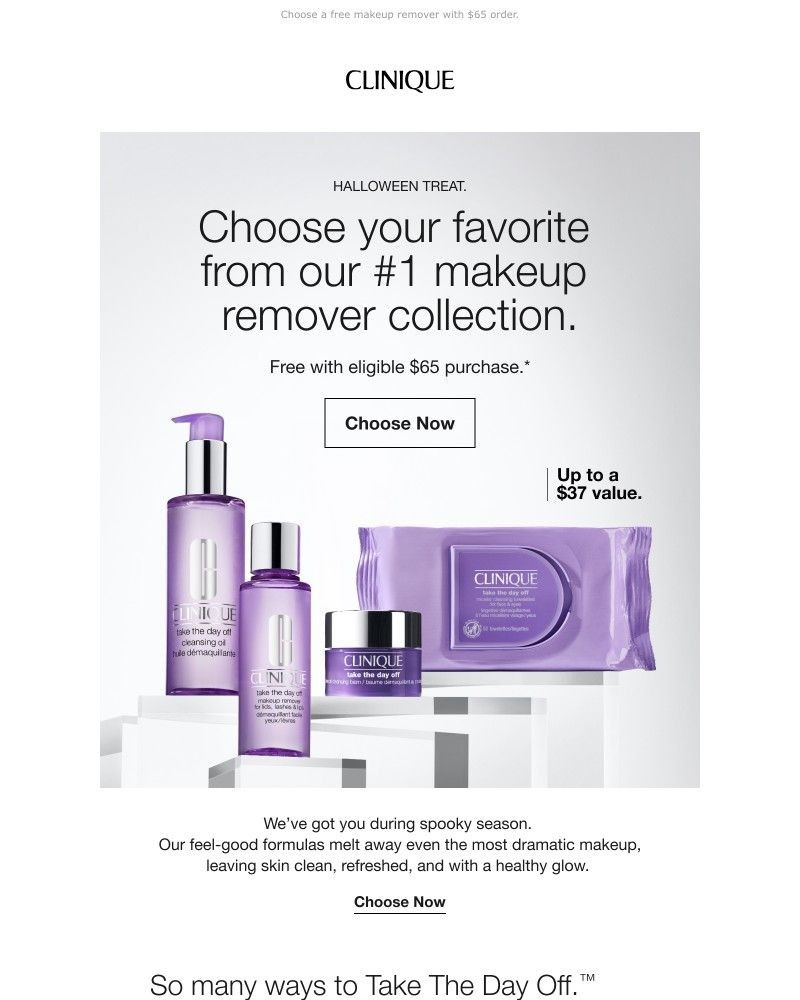 Screenshot of email sent to a Clinique Newsletter subscriber