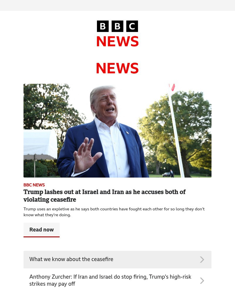 Screenshot of email with subject /media/emails/trump-lashes-out-at-israel-and-iran-pm-vows-to-press-on-with-welfare-cuts-as-rebe_s4mMCcx.jpg