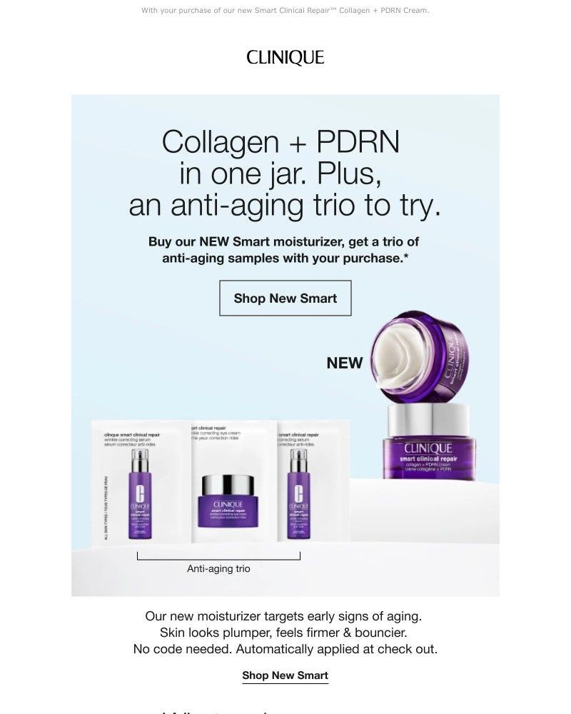 Screenshot of email sent to a Clinique Newsletter subscriber