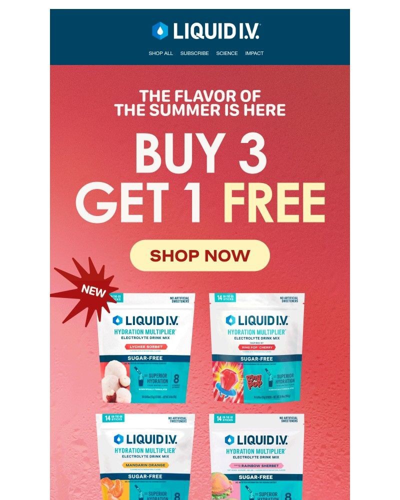 Screenshot of email sent to a Liquid I.V. Newsletter subscriber