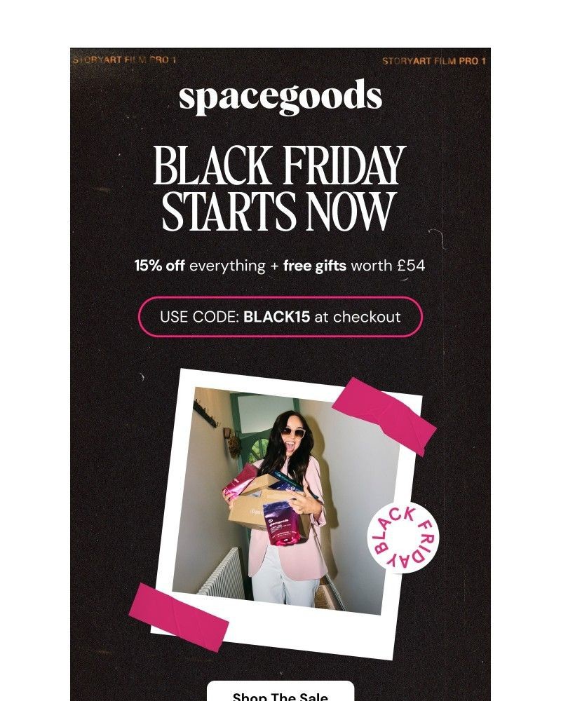 Screenshot of email sent to a Spacegoods Newsletter subscriber