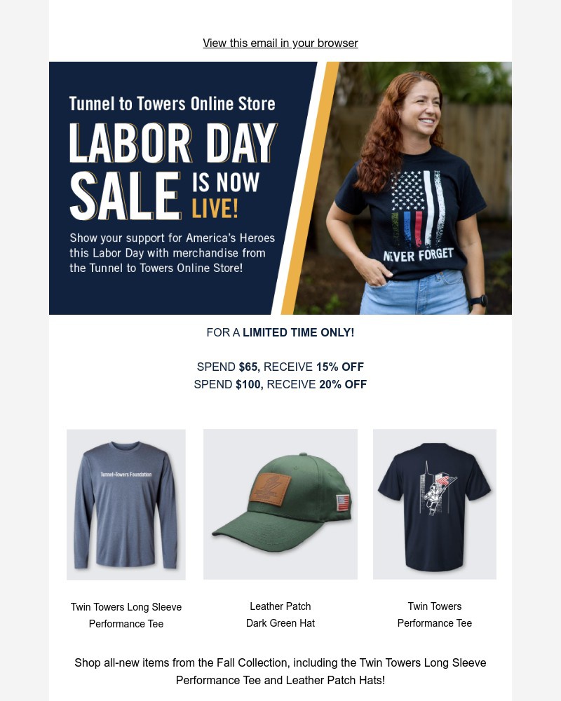 Screenshot of email with subject /media/emails/tunnel-to-towers-online-store-labor-day-sale-00fe3b-cropped-81e50aca.jpg
