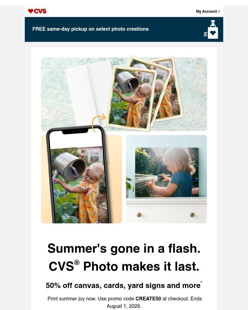 Screenshot of email sent to a CVS Newsletter subscriber