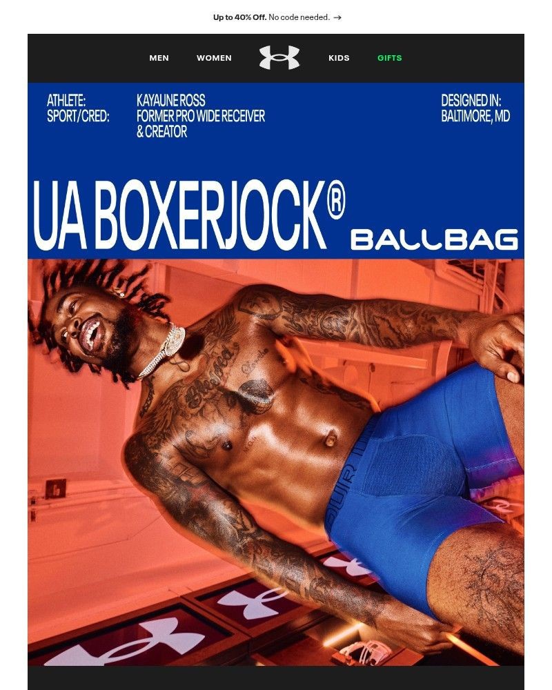 Screenshot of email sent to a Under Armour Newsletter subscriber