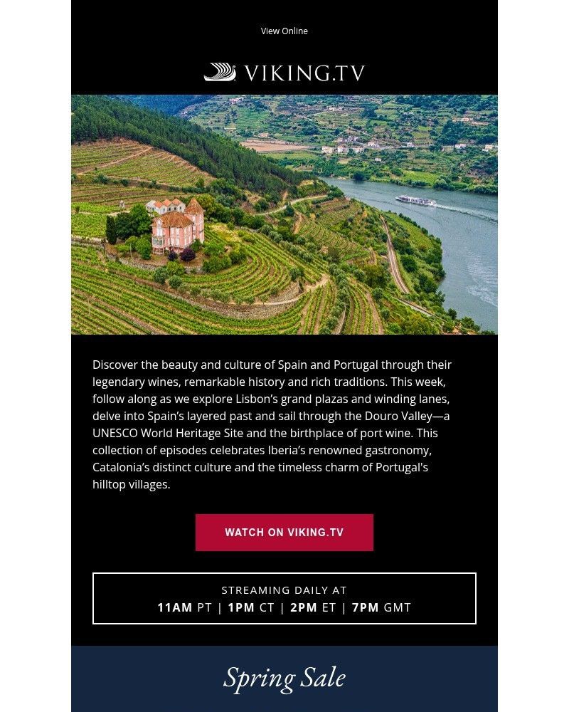 Screenshot of email sent to a Viking Cruises Newsletter subscriber