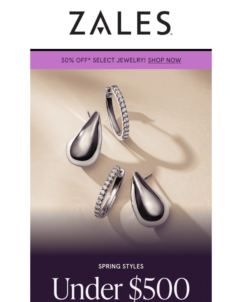 Screenshot of email sent to a Zales Newsletter subscriber