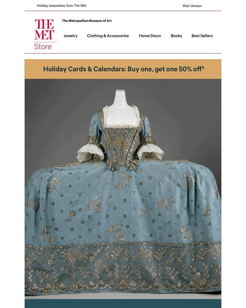 Screenshot of email sent to a The Metropolitan Museum of Art (The Met) Newsletter subscriber