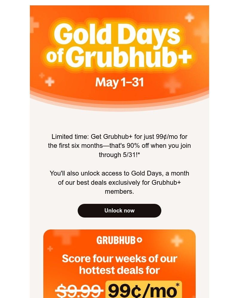 Screenshot of email sent to a Seamless Registered user