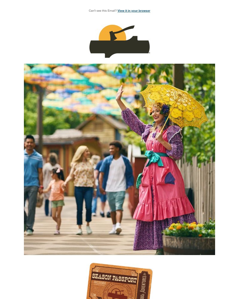 Screenshot of email sent to a Silver Dollar City Newsletter subscriber