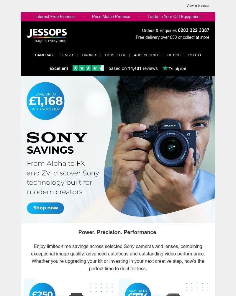Screenshot of email sent to a Jessops Newsletter subscriber