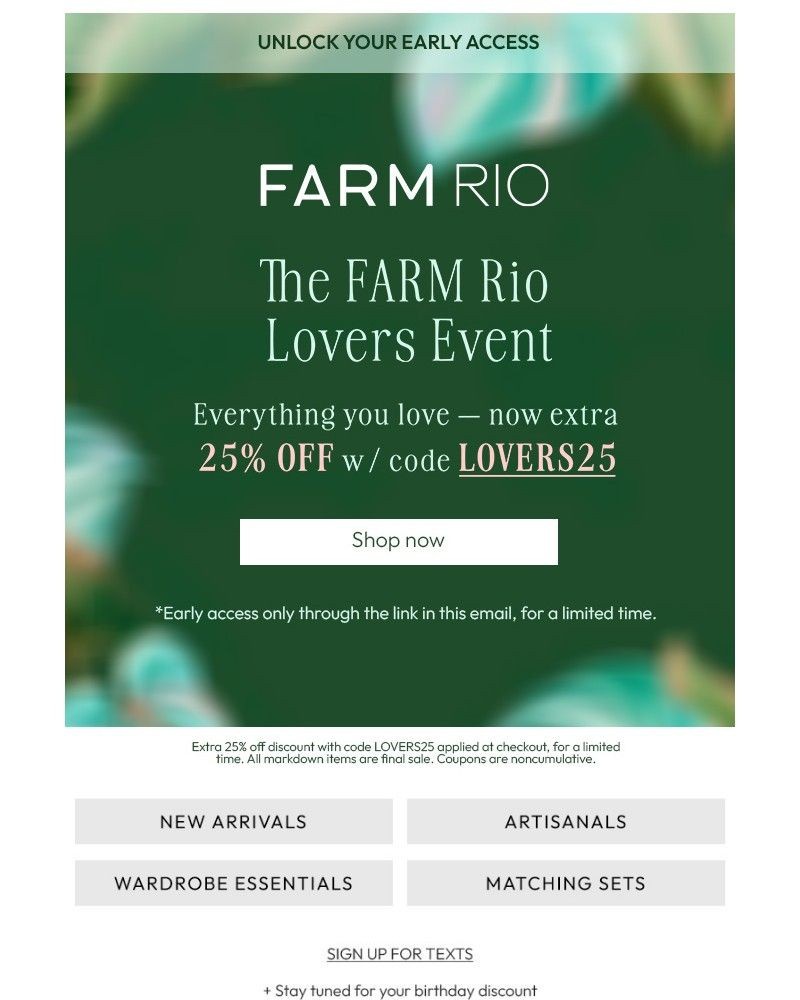 Screenshot of email with subject /media/emails/unlock-your-early-access-the-farm-rio-lovers-event-5bd2e2-cropped-050c8d45.jpg