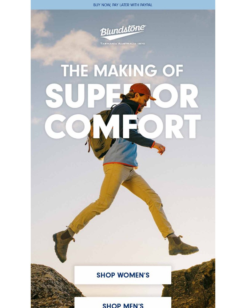 Screenshot of email sent to a Blundstone Newsletter subscriber