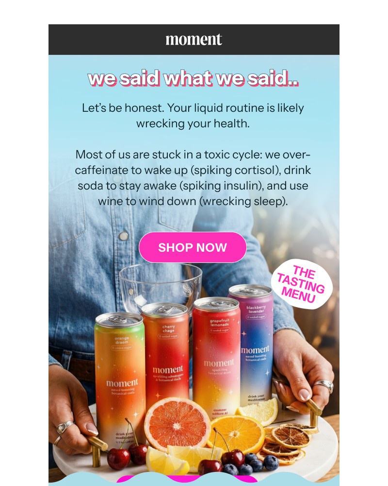 Screenshot of email sent to a Moment Newsletter subscriber