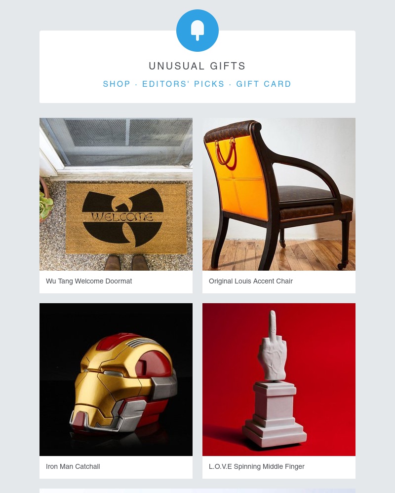 Screenshot of email with subject /media/emails/unusual-gifts-cropped-4e4c10d3.jpg