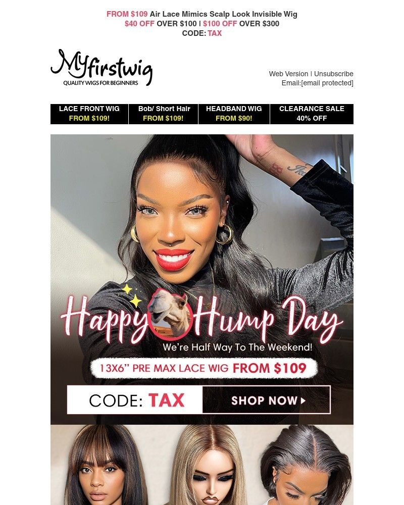Screenshot of email with subject /media/emails/up-to-100-off-hump-day-sale4-in-1-pre-max-lace-wig-from-109-3dcdf3-cropped-66d949b1.jpg