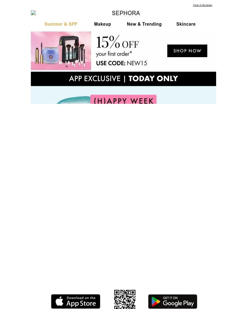 Screenshot of email sent to a Feelunique Newsletter subscriber