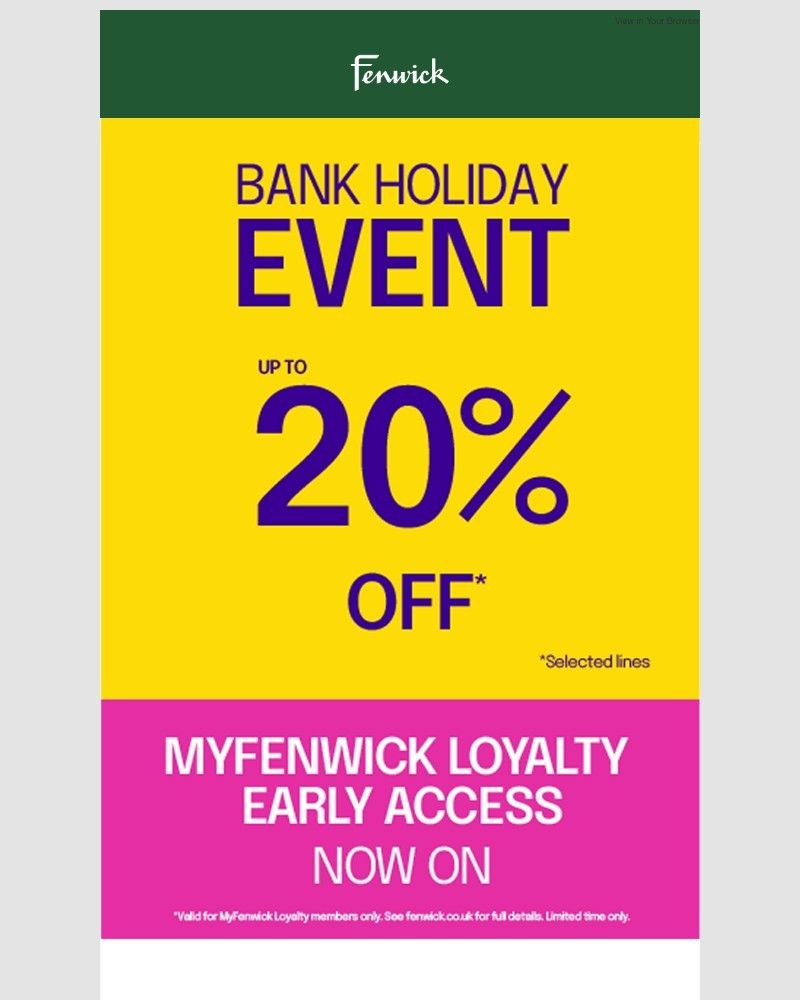 Screenshot of email sent to a Fenwick Newsletter subscriber