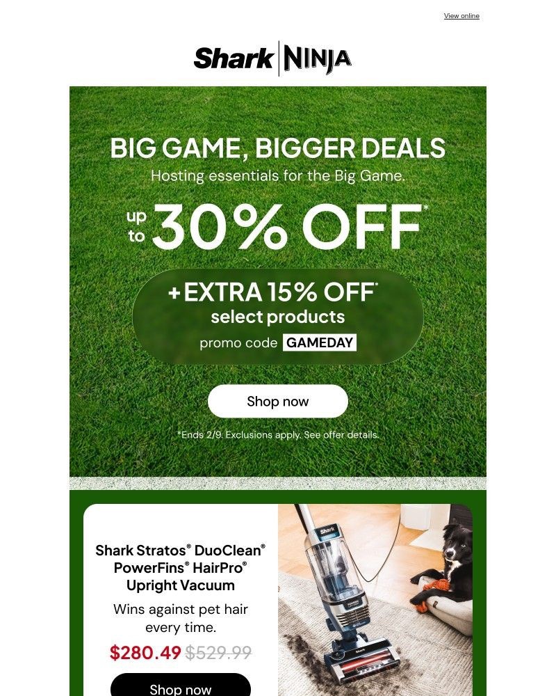 Screenshot of email sent to a Shark Newsletter subscriber