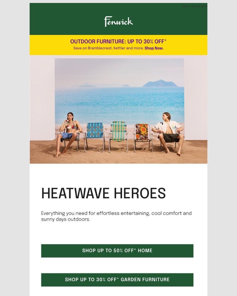 Screenshot of email sent to a Fenwick Newsletter subscriber