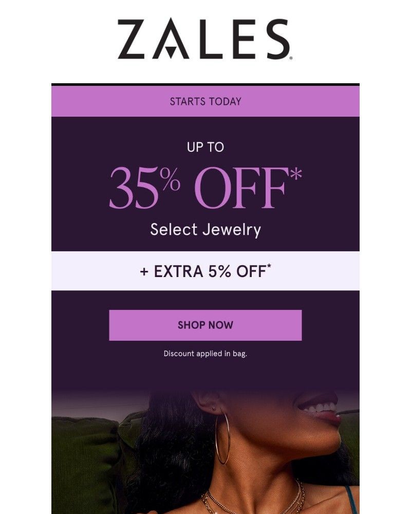 Screenshot of email sent to a Zales Newsletter subscriber