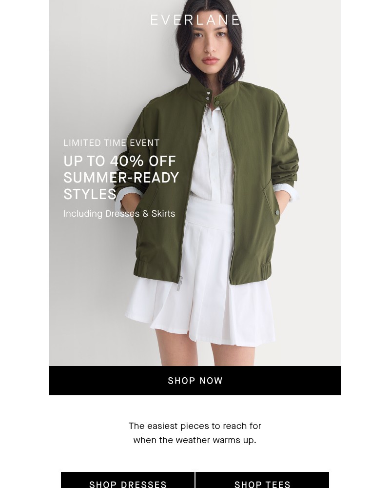Screenshot of email sent to a Everlane Registered user