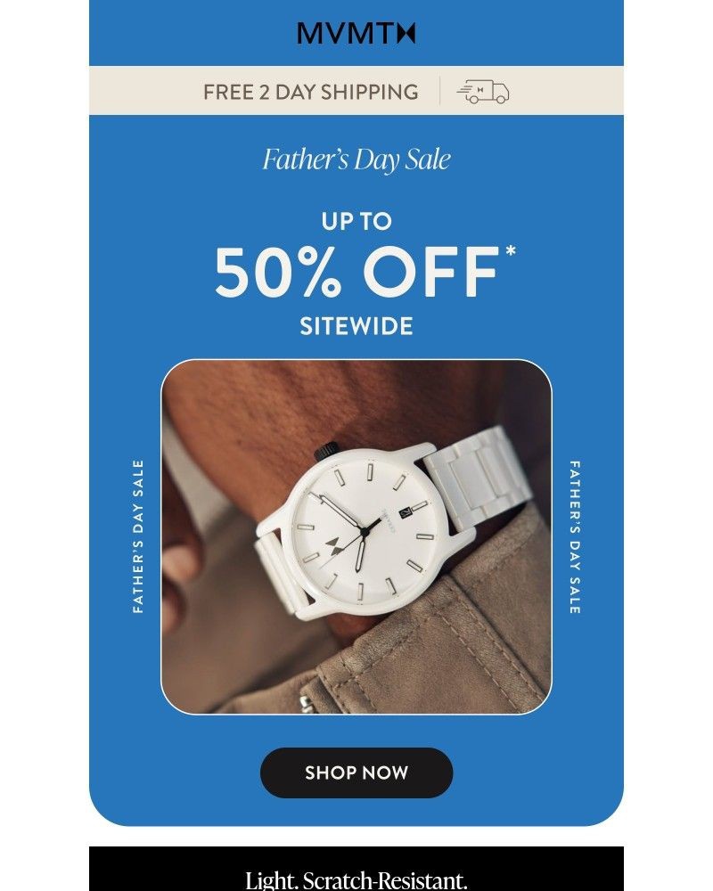 Screenshot of email sent to a MVMT Newsletter subscriber