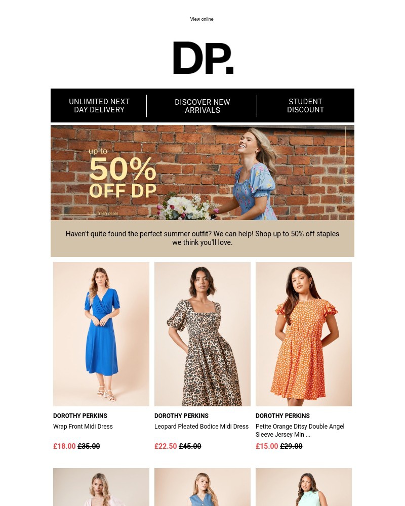 Screenshot of email with subject /media/emails/up-to-50-off-dp-4d6c20-cropped-f6ea420d.jpg