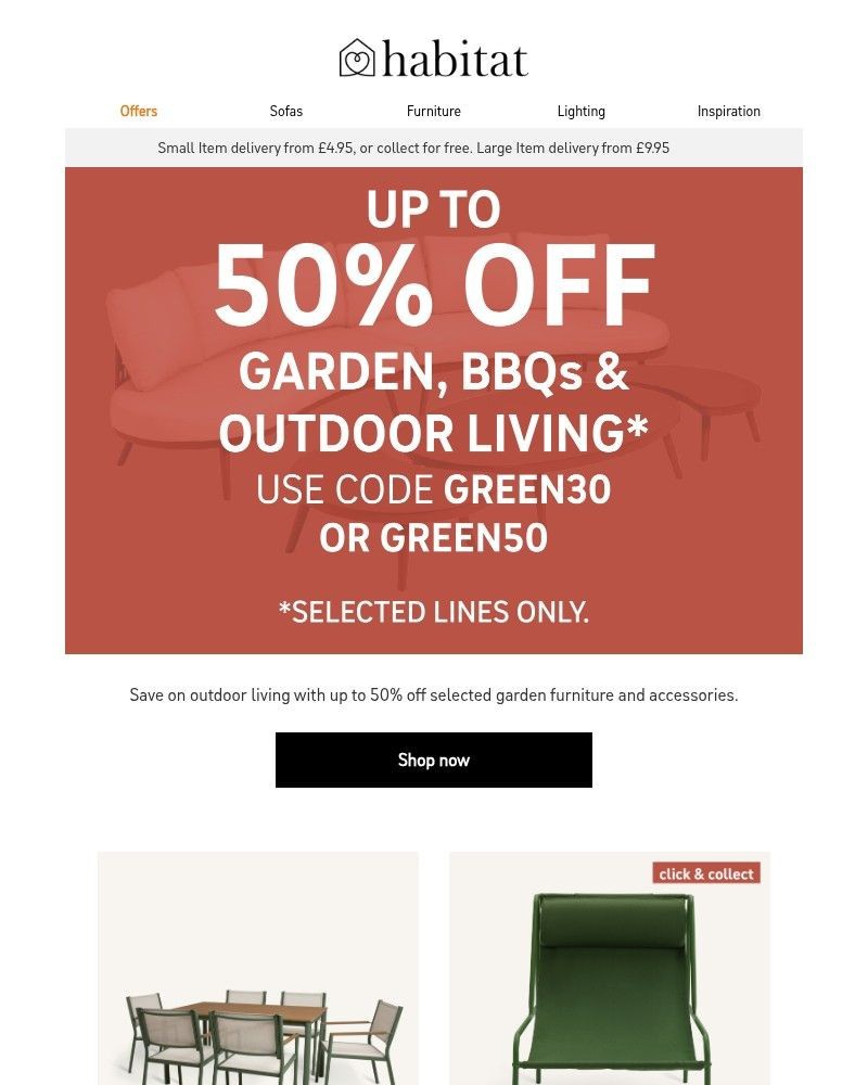 Screenshot of email sent to a Habitat Cart abandoner