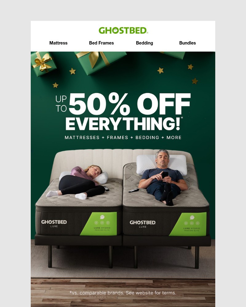 Screenshot of email sent to a Ghost Bed Newsletter subscriber