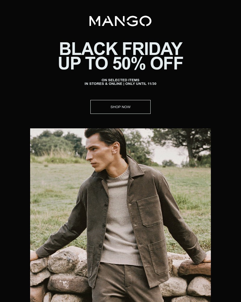 Screenshot of email sent to a Mango Newsletter subscriber