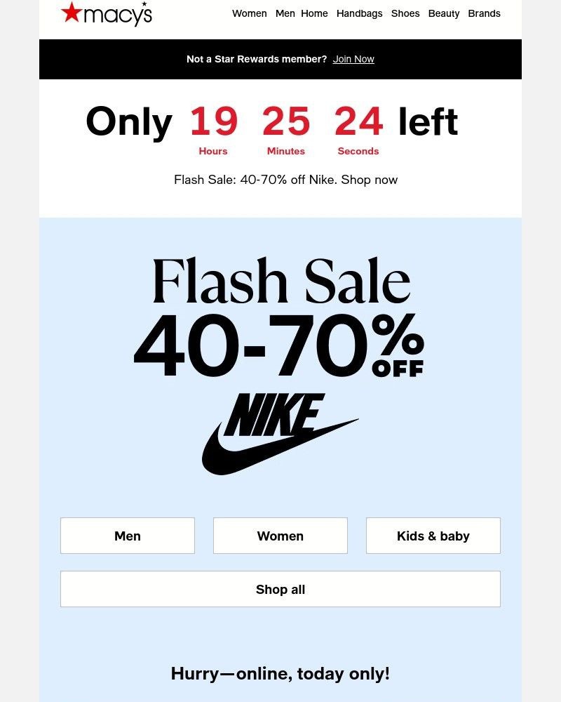 Screenshot of email with subject /media/emails/up-to-70-off-nike-flash-sale-today-only-8fb122-cropped-7780b0b6.jpg
