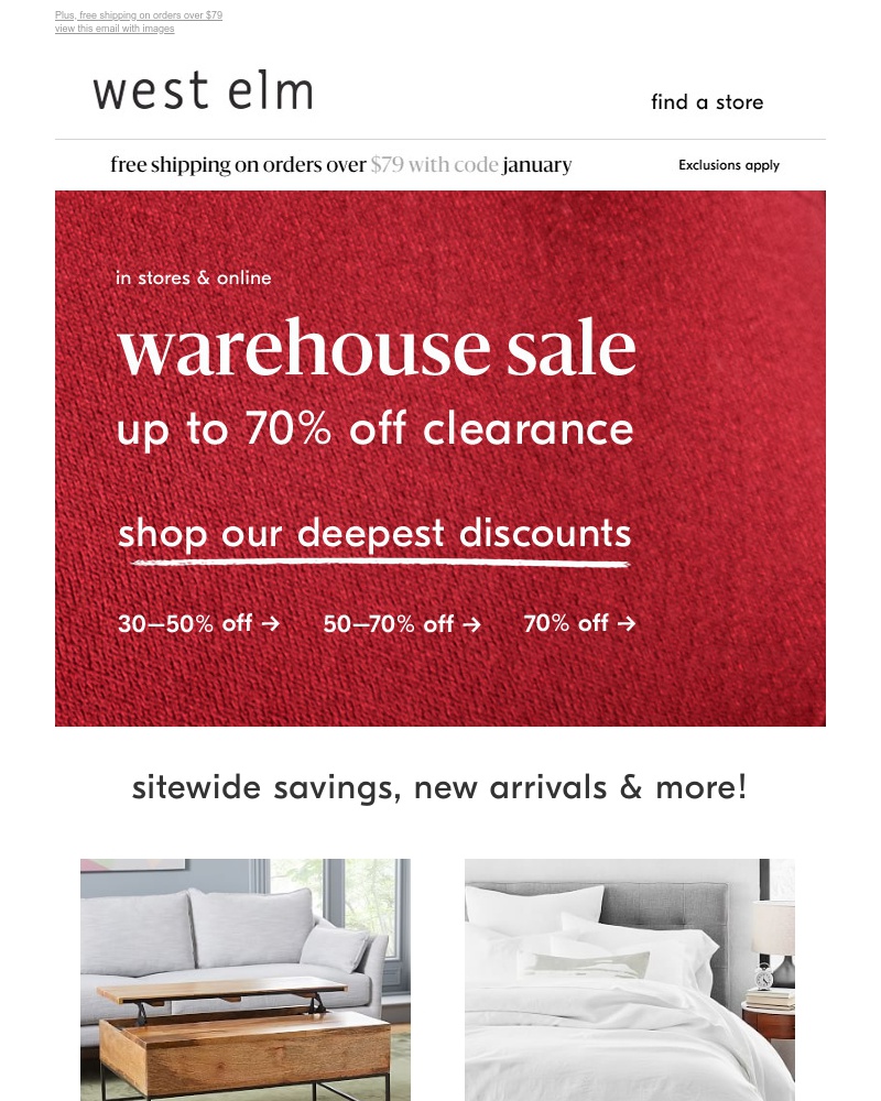 Screenshot of email with subject /media/emails/up-to-70-off-warehouse-sale-cropped-b39c84f2.jpg