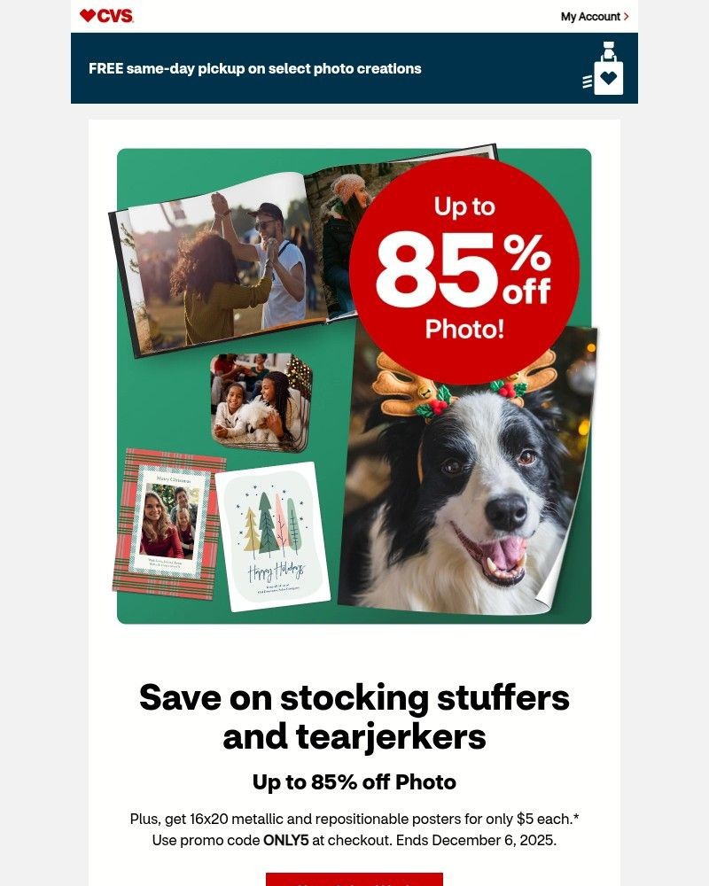 Screenshot of email sent to a CVS Newsletter subscriber