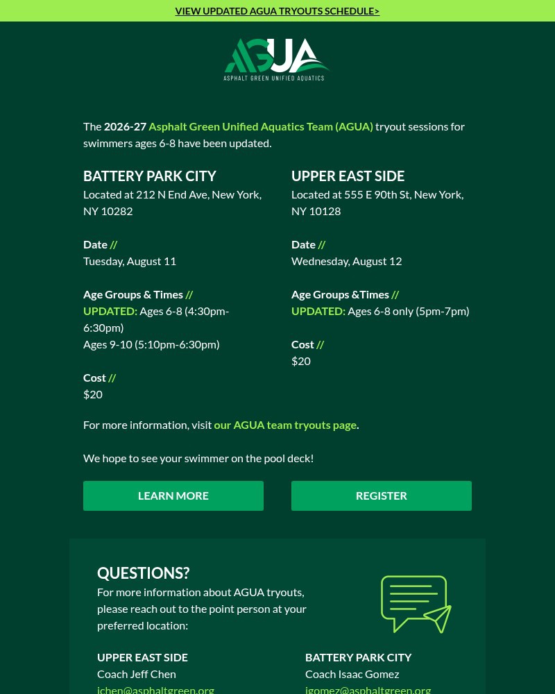 Screenshot of email with subject /media/emails/updated-schedule-agua-tryouts-on-august-11-12-c2d5e0-cropped-b53cbe0e.jpg