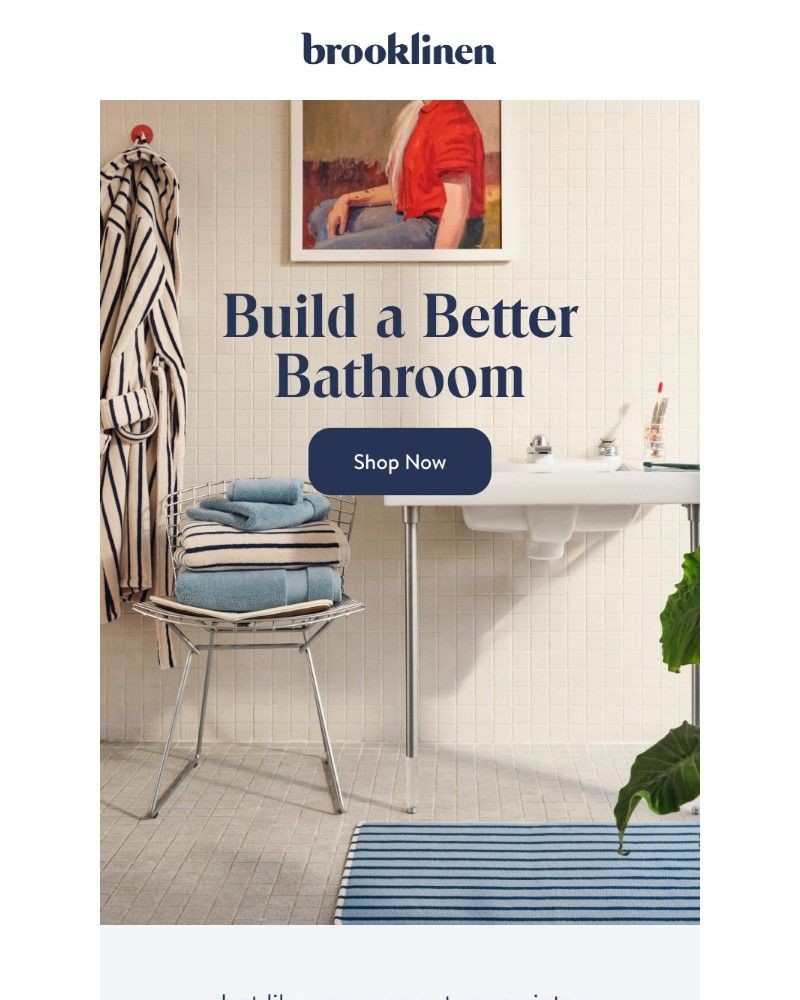 Screenshot of email sent to a Brooklinen Newsletter subscriber