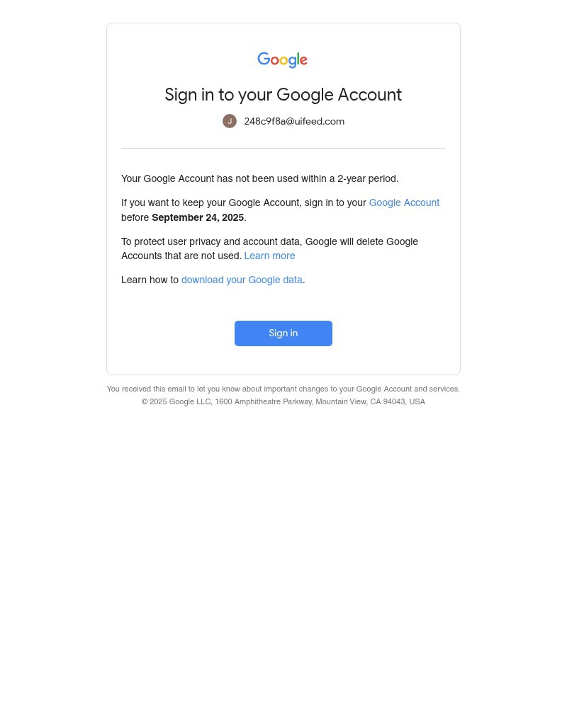 Screenshot of email with subject /media/emails/urgent-sign-in-to-your-google-account-if-you-want-to-keep-it-3c5494-cropped-3383d10c.jpg