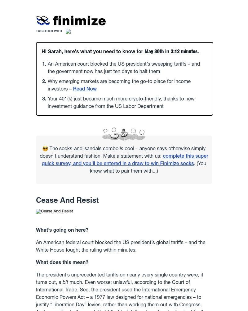 Screenshot of email with subject /media/emails/us-tariffs-got-blocked-6a8703-cropped-7630c28e.jpg