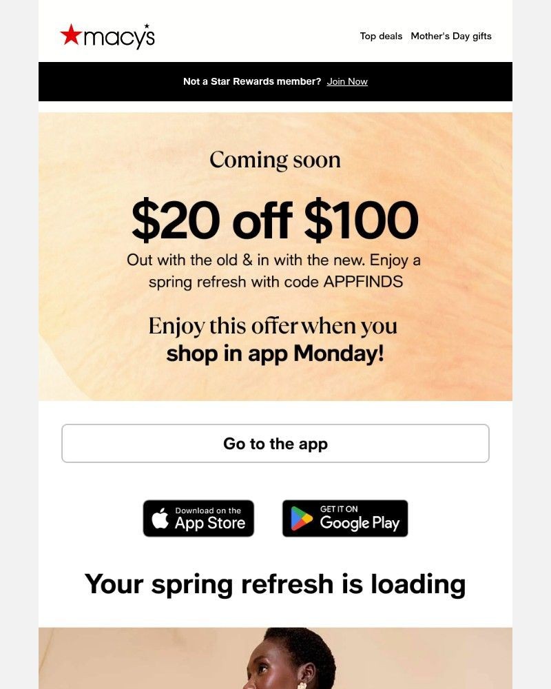 Screenshot of email with subject /media/emails/user-20-off-100-is-coming-soon-6c25c6-cropped-4979a681.jpg