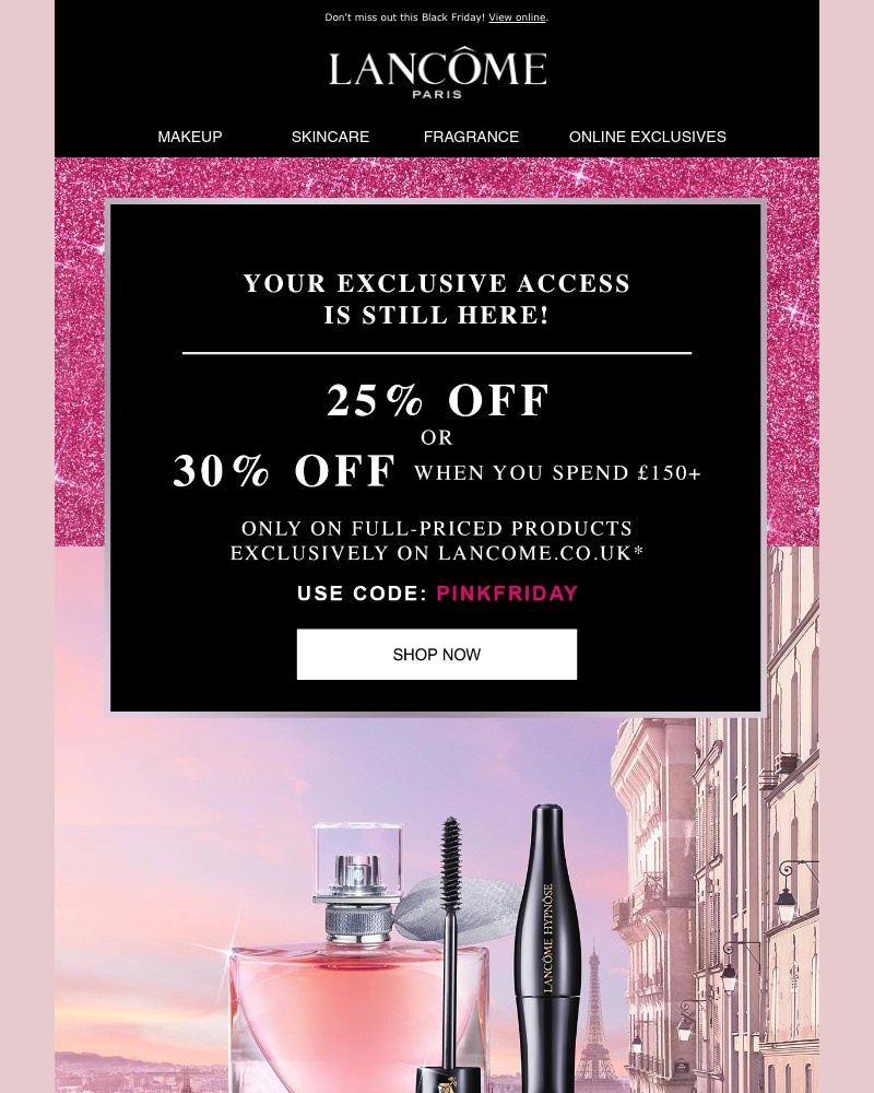 Screenshot of email with subject /media/emails/user-25-off-or-30-off-when-you-spend-150-ends-soon-d9c1fe-cropped-35e49317.jpg