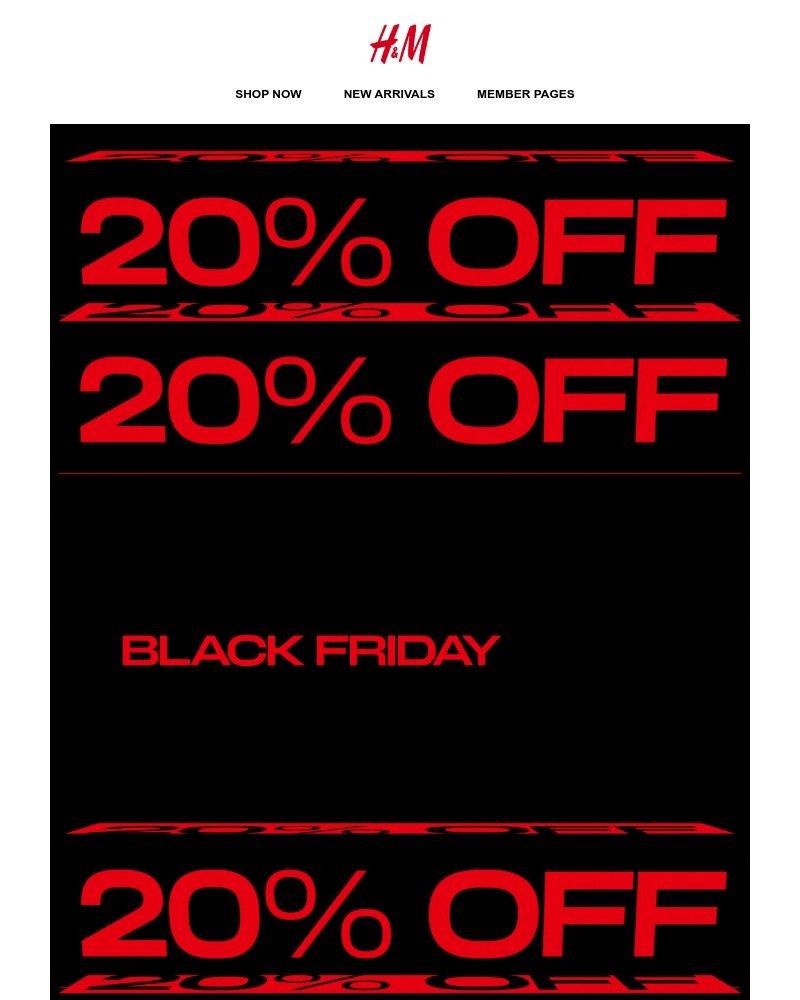 Screenshot of email sent to a H&M Newsletter subscriber