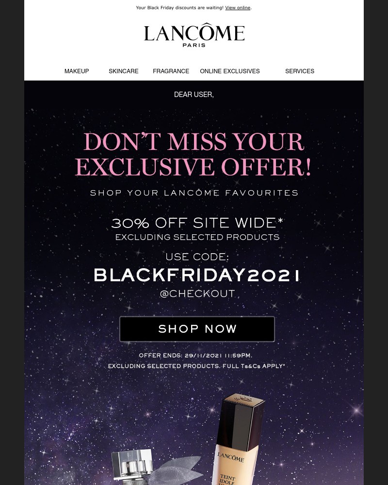 Screenshot of email with subject /media/emails/user-still-time-to-enjoy-30-off-your-lancome-favourites-4334e2-cropped-a99eac44.jpg