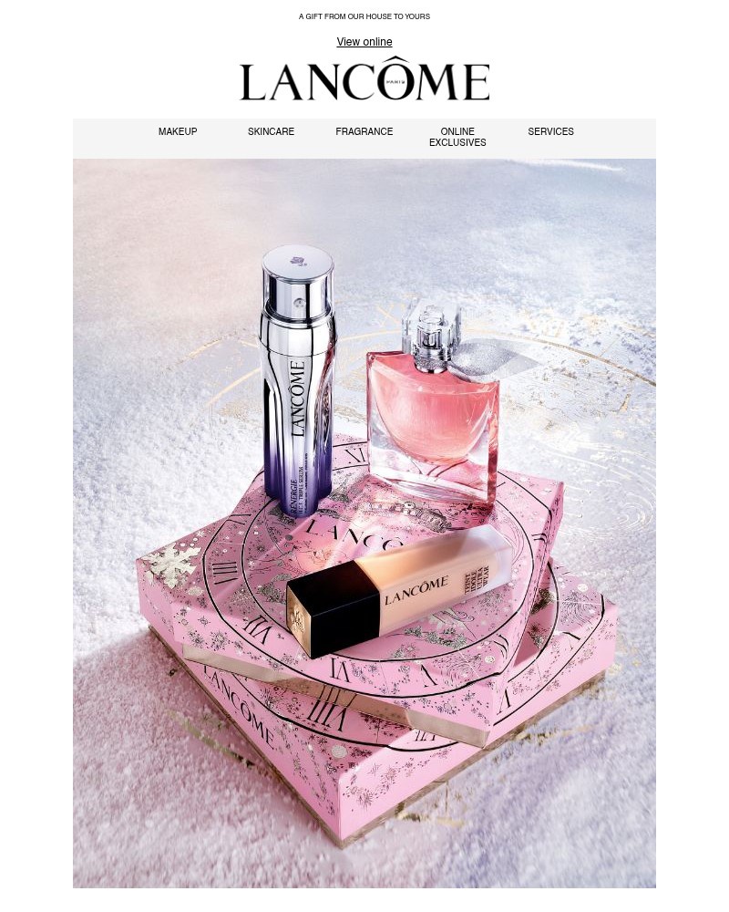 Screenshot of email sent to a Lancôme Newsletter subscriber